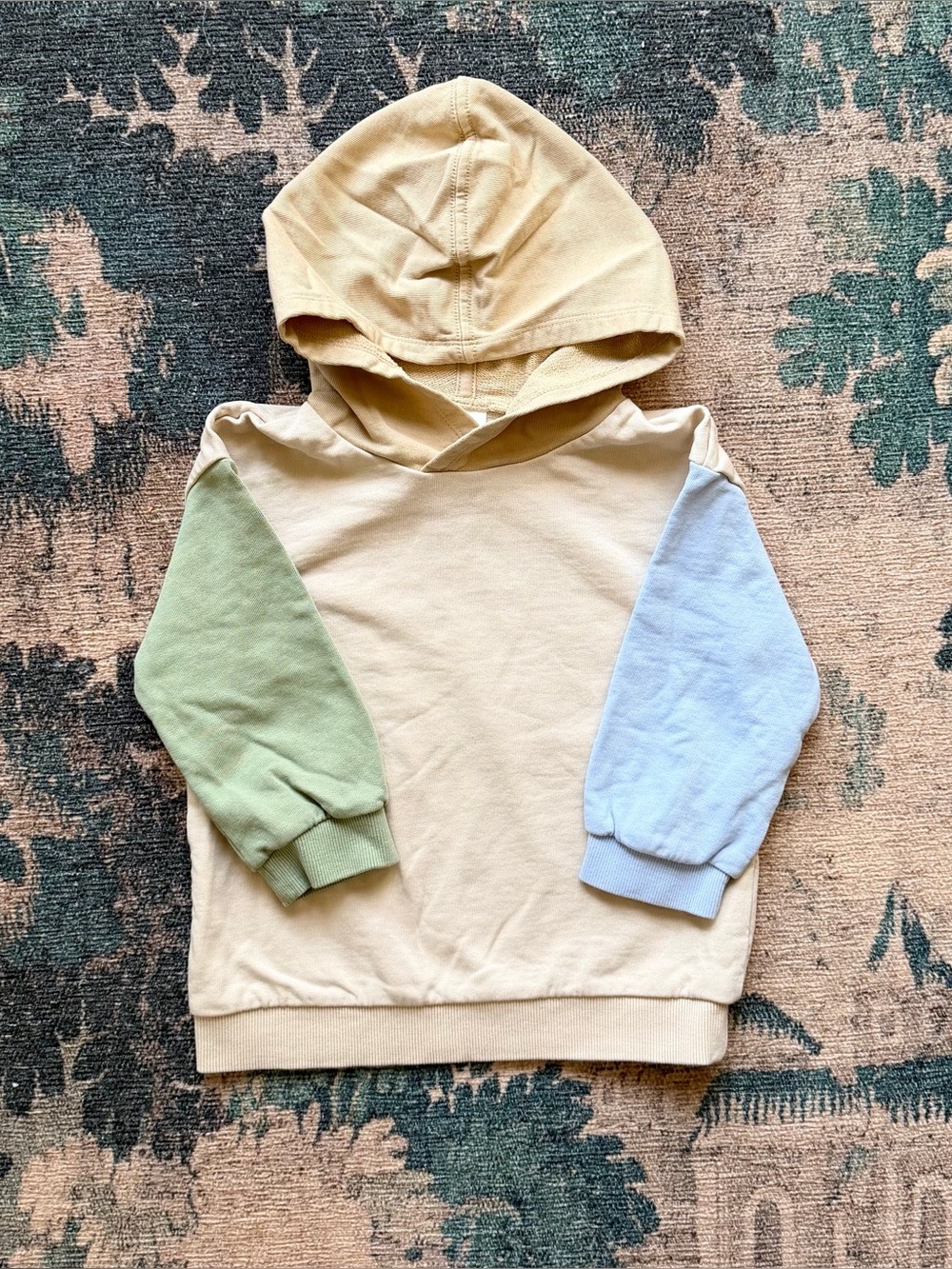H&M Kids Colorblock Hoodie Sweatshirt in Beige - 2T